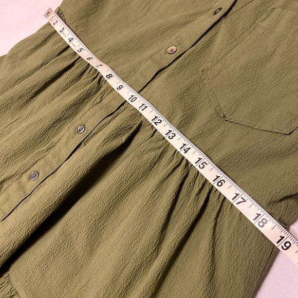 Veronica Beard Trisha Tiered Shirt Green Dress with liner Button Down Size Large - Picture 14 of 15